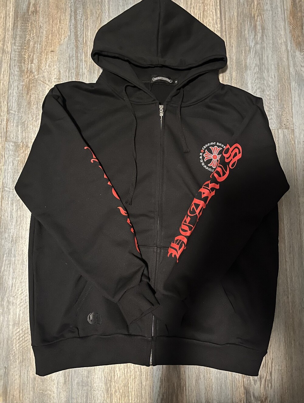 Chrome Hearts Black and Red Hoodie Size L